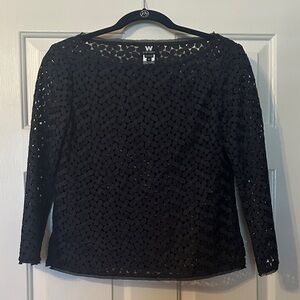 Elegant Navy Lace Women's Top